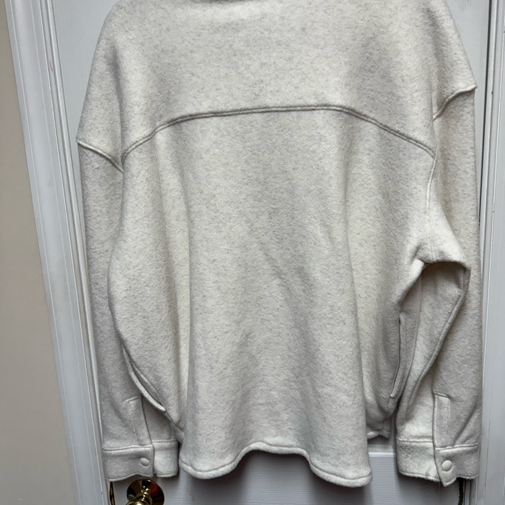 NWT HAVEN Well Within White Wool Fleece Shirt Jacket Cabincore - Picture 6 of 9